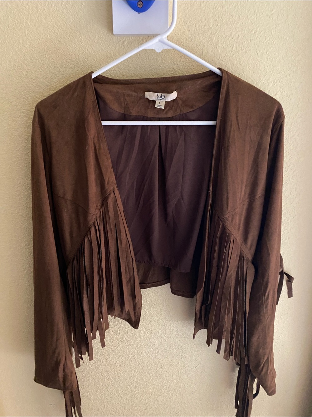 Fringed Brown Suede-Style Women’s Jacket